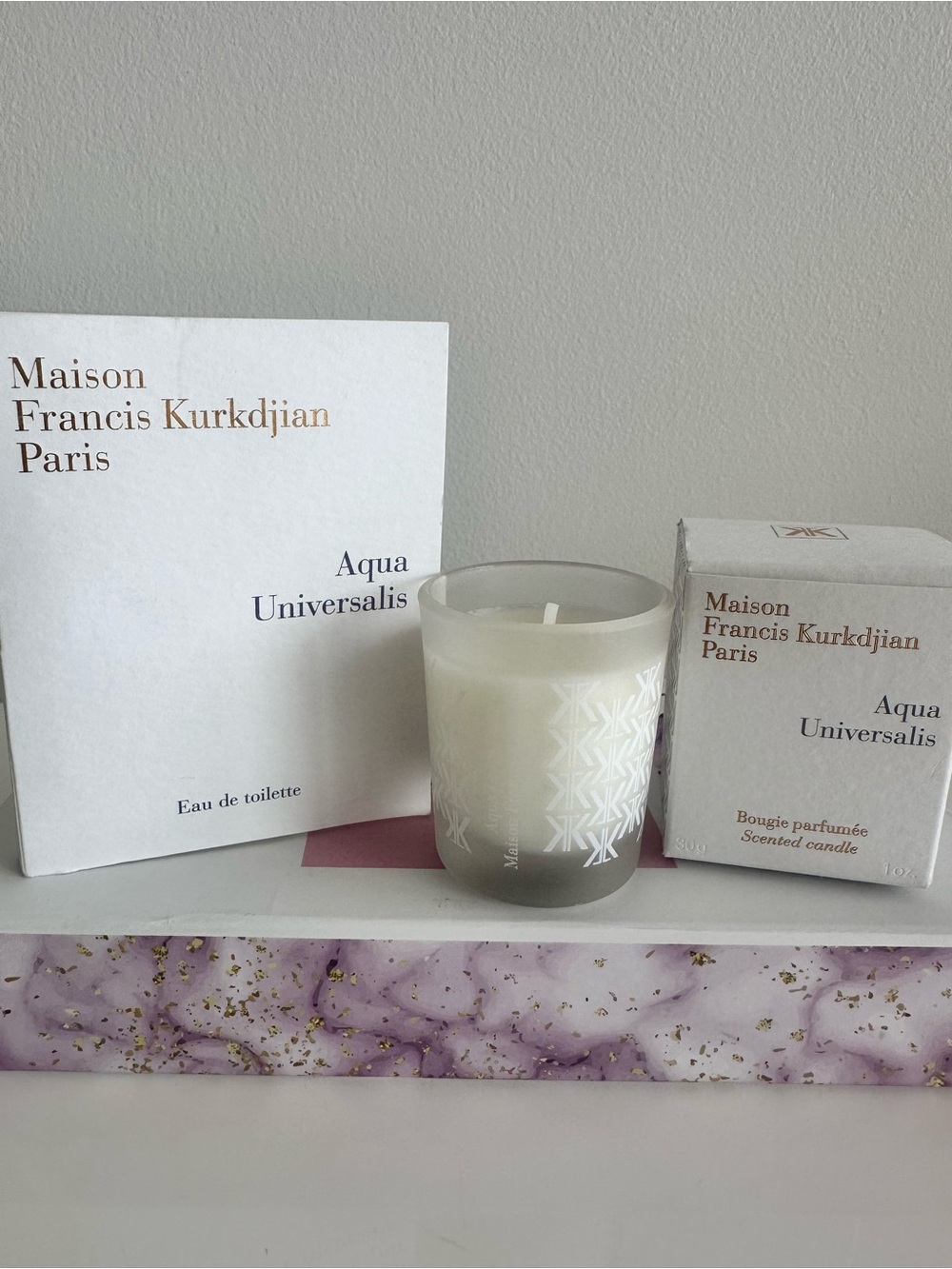 Maison F Kurkdjian candle bougie candle Aqua Universalies + perfume sample